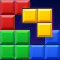 A blue, green, red and yellow block blast game cover.